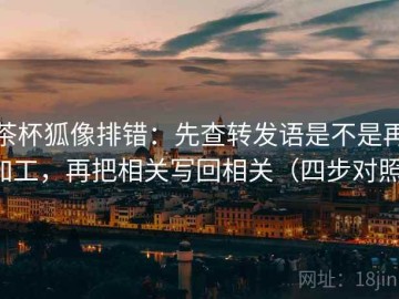 茶杯狐像排错：先查转发语是不是再加工，再把相关写回相关（四步对照）