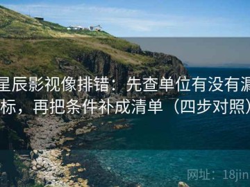 星辰影视像排错：先查单位有没有漏标，再把条件补成清单（四步对照）